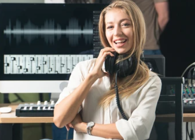 A young women DJ