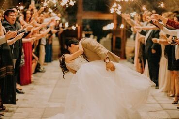 Wedding reception celebration with guests in Calgary