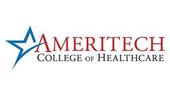 The logo for ameritech college of healthcare has a star on it.
