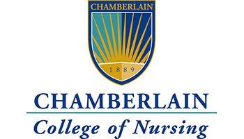 The logo for the chamberlain college of nursing