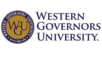 The logo for western governors university is shown on a white background.