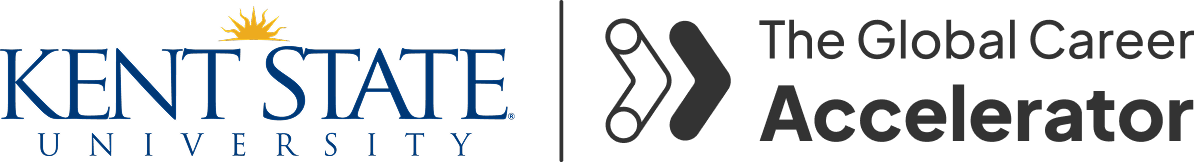 Kent State University and The Global Career Accelerator logos
