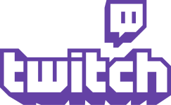 Purple Twitch logo.