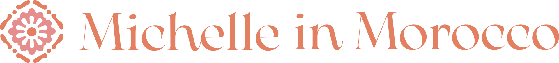 A logo for michelle in morocco is displayed on a white background