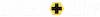 Black medical-style cross inside a yellow hexagon on a white background with faint gray pattern