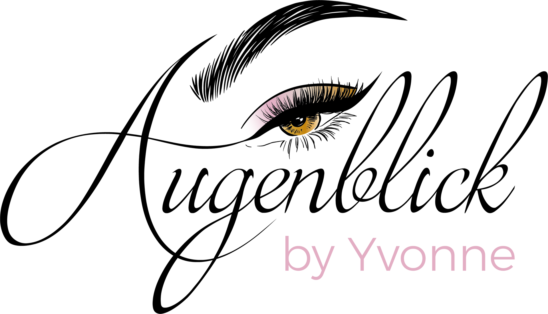Ein Logo für Augenblick von Yvonne mit einem Bild eines Frauenauges