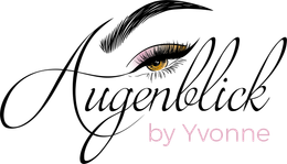 Ein Logo für Augenblick von Yvonne mit einem Bild eines Frauenauges