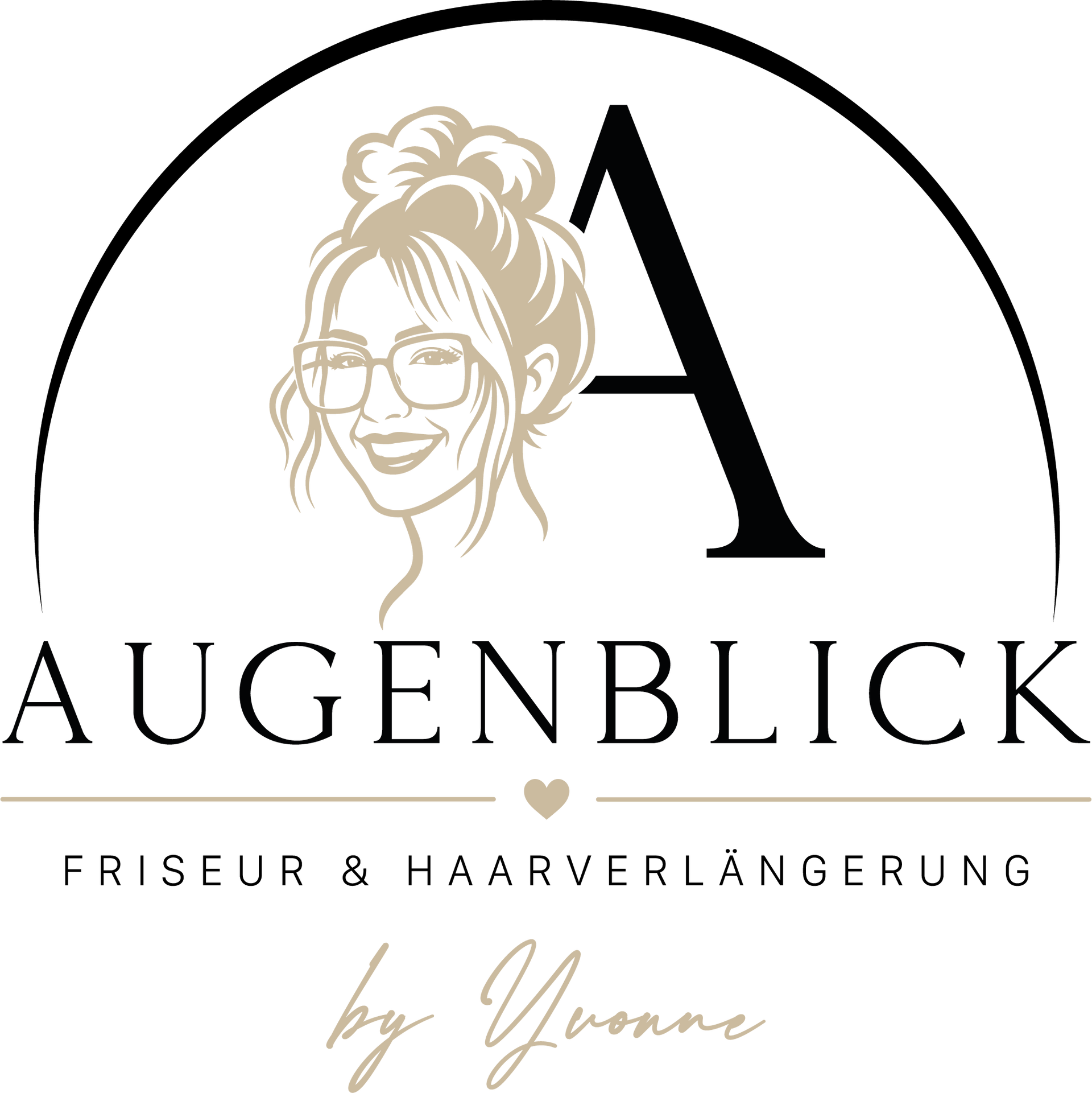 Ein Logo für Augenblick von Yvonne mit einem Bild eines Frauenauges