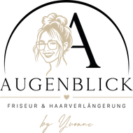 Ein Logo für Augenblick von Yvonne mit einem Bild eines Frauenauges