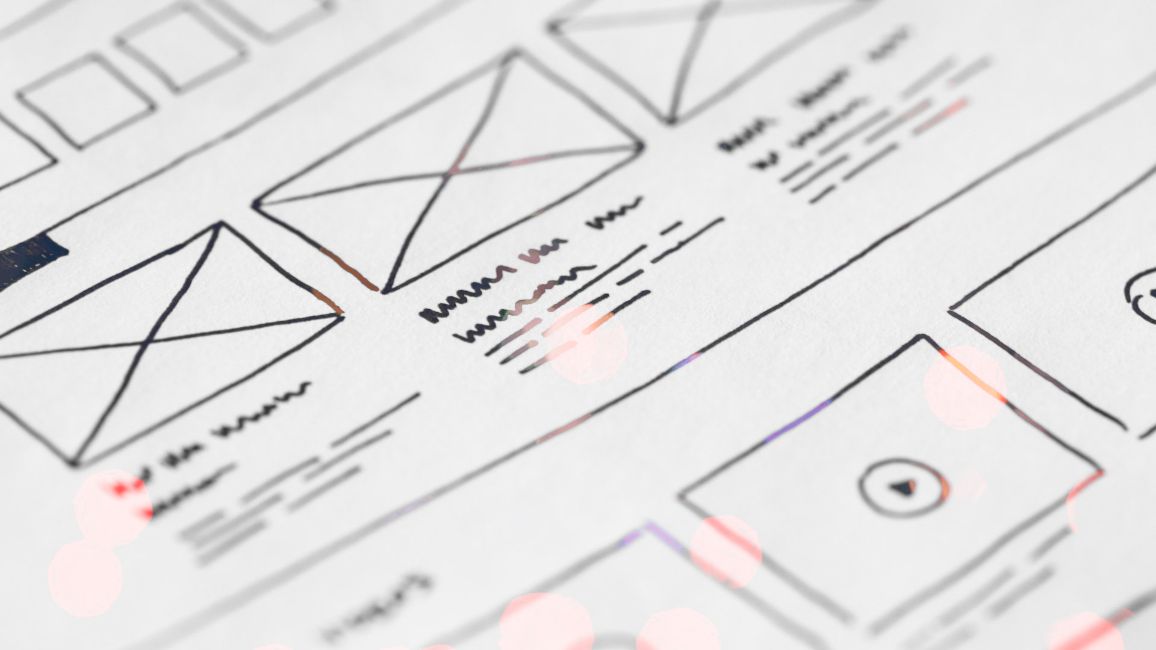 a close up of a piece of paper with website drawings on it.