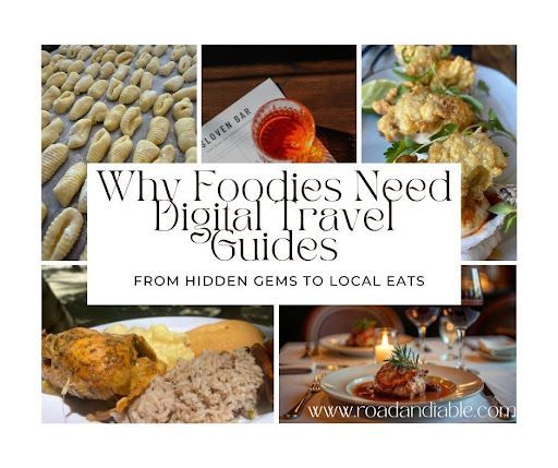 Collage: Food images frame text, 