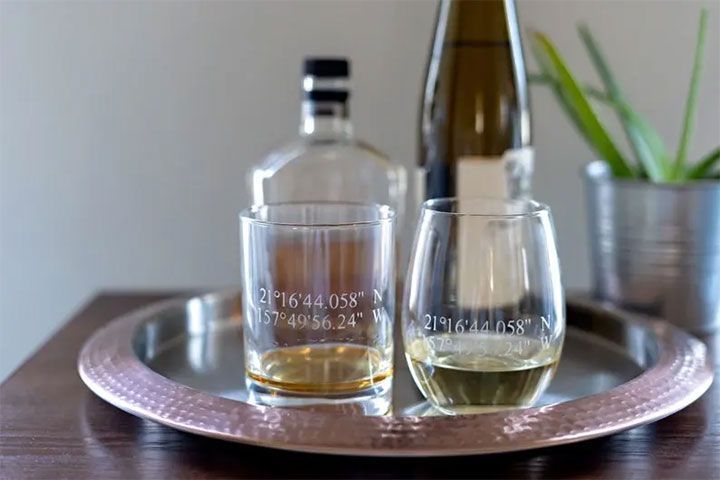 bottle and glasses