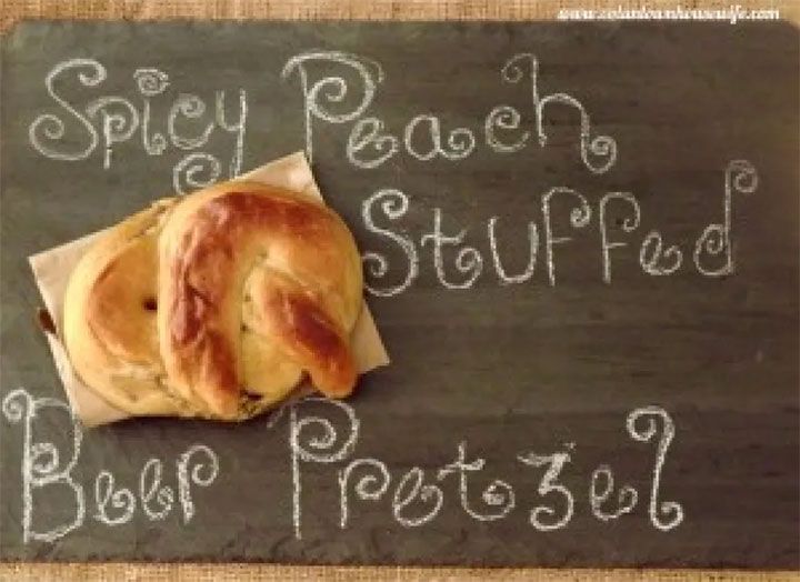 Peach Stuffed Beer Pretzels