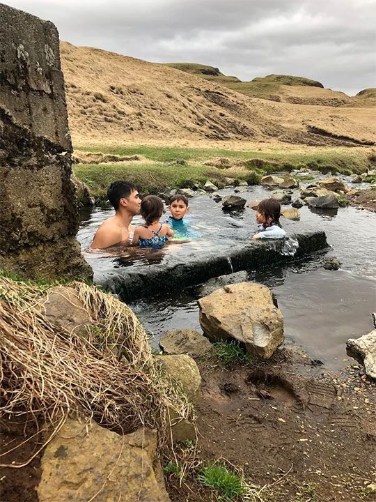 children's playing in water