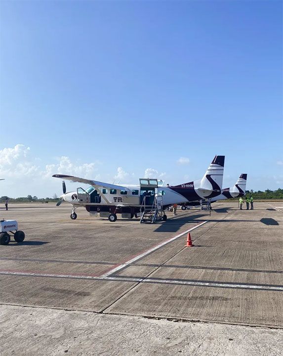 small plane at an airport
