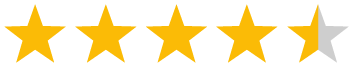 Five gold stars, one partially filled, indicating a 4.5-star rating.