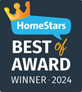 HomeStars Best of Award Winner 2024 badge with gold crown on navy background