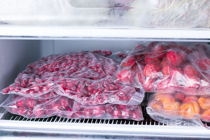 buste per ghiaccio e alimenti