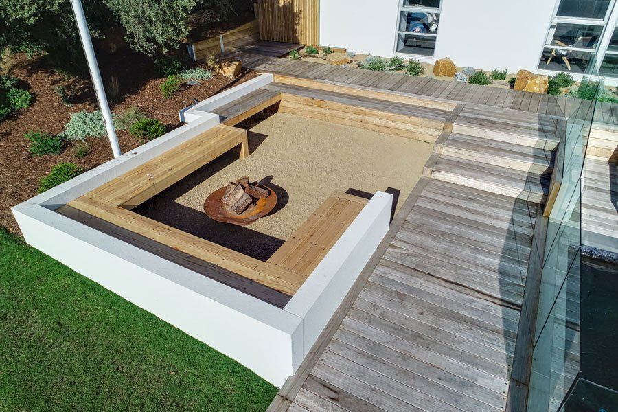 Deck Beside Staircase — Rye, VIC — Quin Wyatt Building Designers