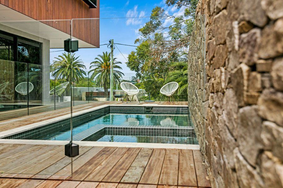 Glass Wall Of Clean Pool — Rye, VIC — Quin Wyatt Building Designers