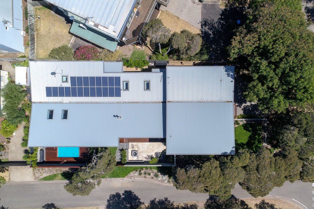 Top View Of A House With Solar Panel — Rye, VIC — Quin Wyatt Building Designers