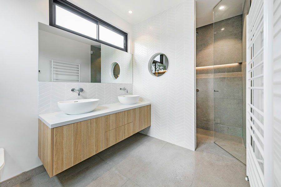 Bathroom Glass Door — Rye, VIC — Quin Wyatt Building Designers