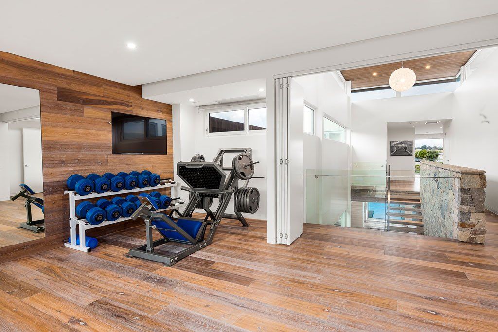 Gym Room And Staircase — Rye, VIC — Quin Wyatt Building Designers