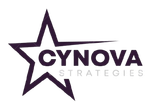 Cynova Strategies logo with a purple star and bold wordmark on a white background