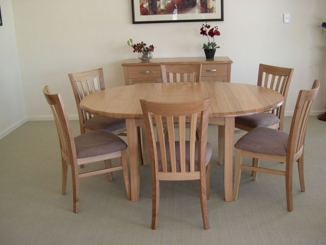Oval Wooden Dining Table With Six Chairs — Hastings Specialty Furniture In Port Macquarie, NSW
