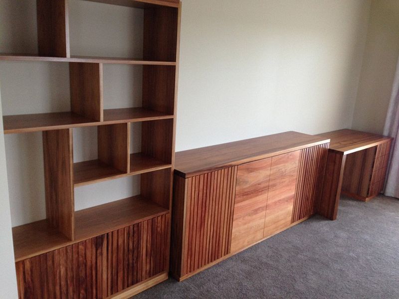 Wooden Shelving Unit With Bookshelf — Hastings Specialty Furniture In Port Macquarie, NSW