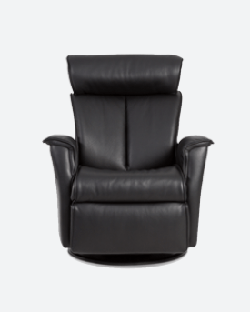 Black Leather Recliner Chair With Padded Headrest — Hastings Specialty Furniture In Port Macquarie, NSW