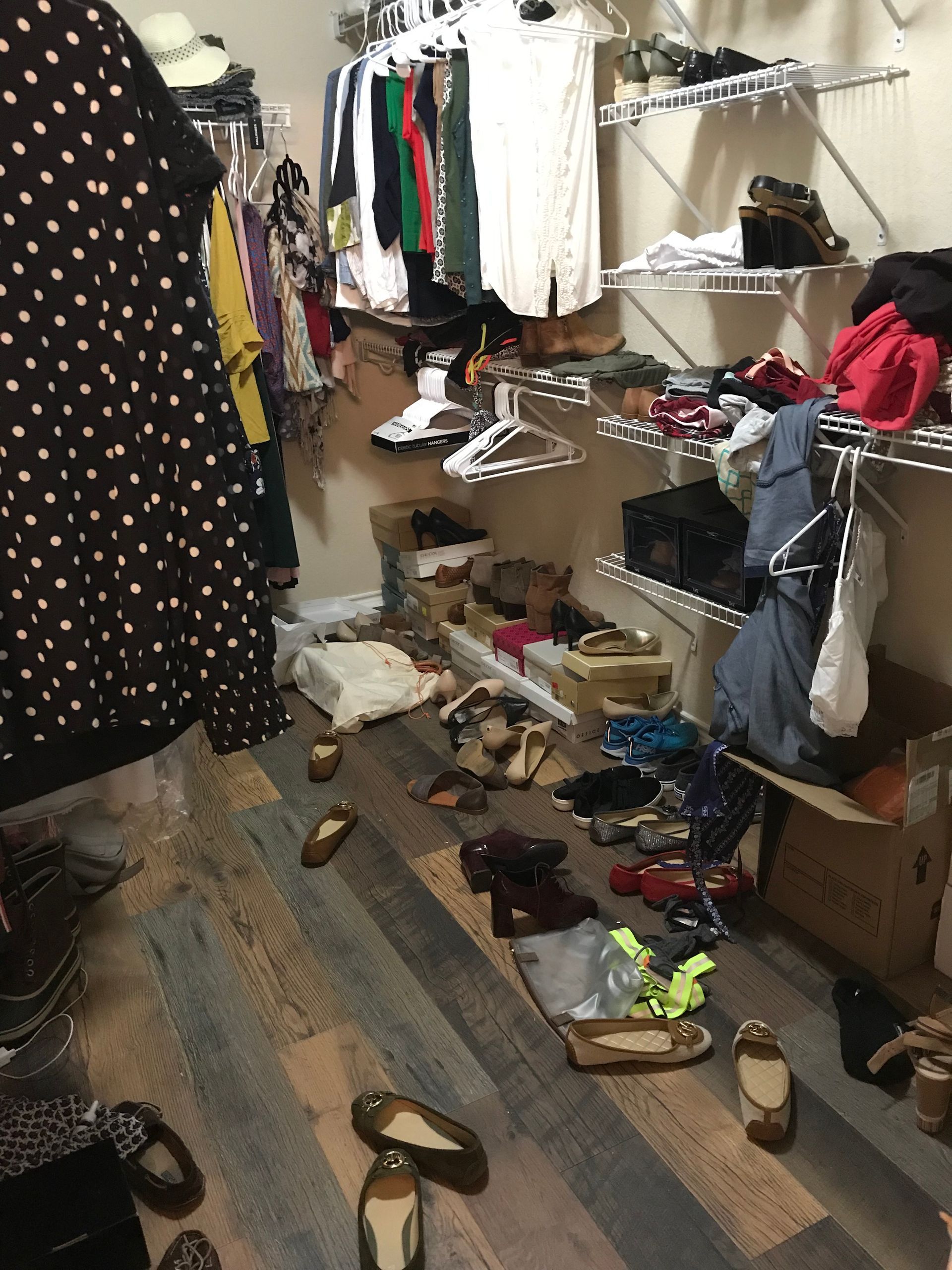 Closet before The Spruce Goose organized