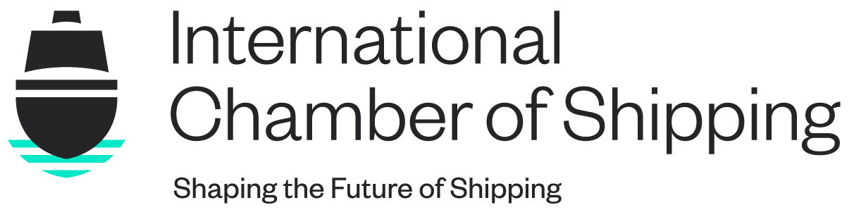 Logo for the International Chamber of Shipping: a ship icon with text