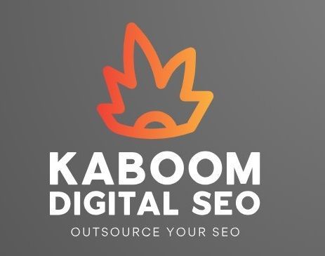 A logo for a company called kaboom digital seo