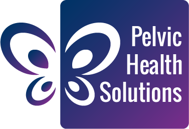 Purple butterfly logo with “Pelvic Health Solutions” text on a white and purple background
