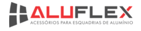 Logo of Alluflex, with a window symbol and text 