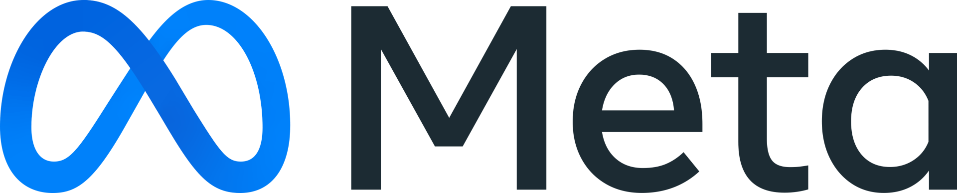 Um close do meta logotipo em um fundo branco.