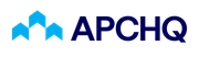 Logo de « APCHQ » avec un motif en forme de flèche bleue.