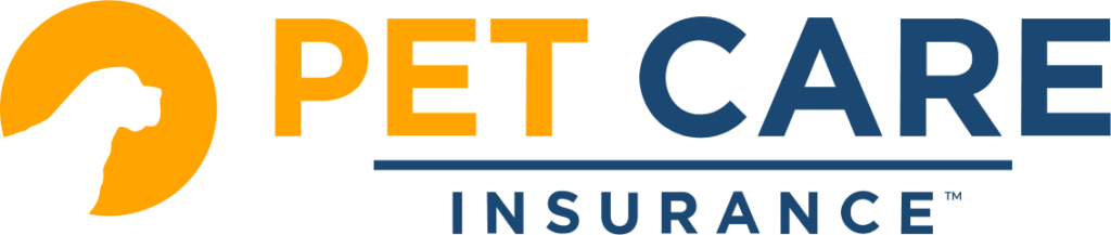 Pet Care Insurance logo with orange pet icon and navy text on a white background