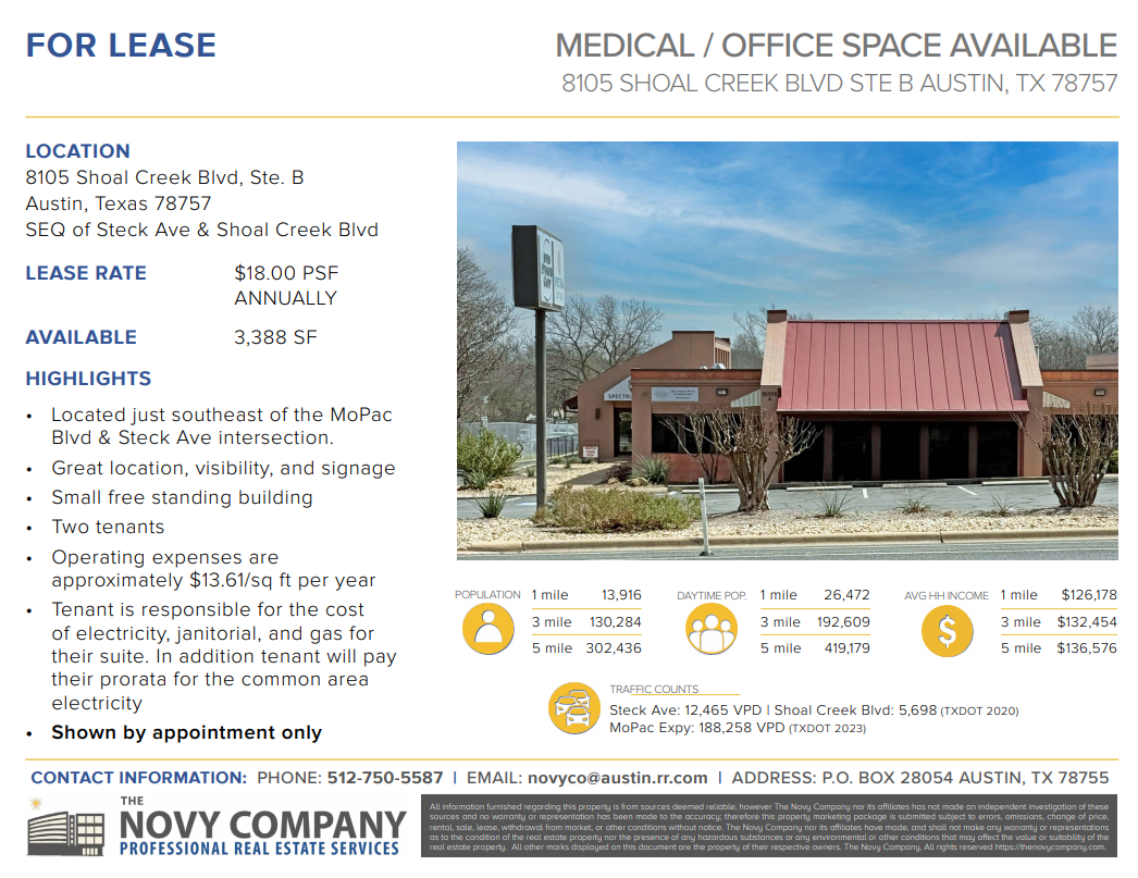 A Flyer for A Medical Office Space Available