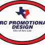 Logo for RC Promotional Design: Texas outline with star, blue and red, within a red and white oval. Logo for RC Promotional Design: Texas outline with star, blue and red, within a red and white oval.