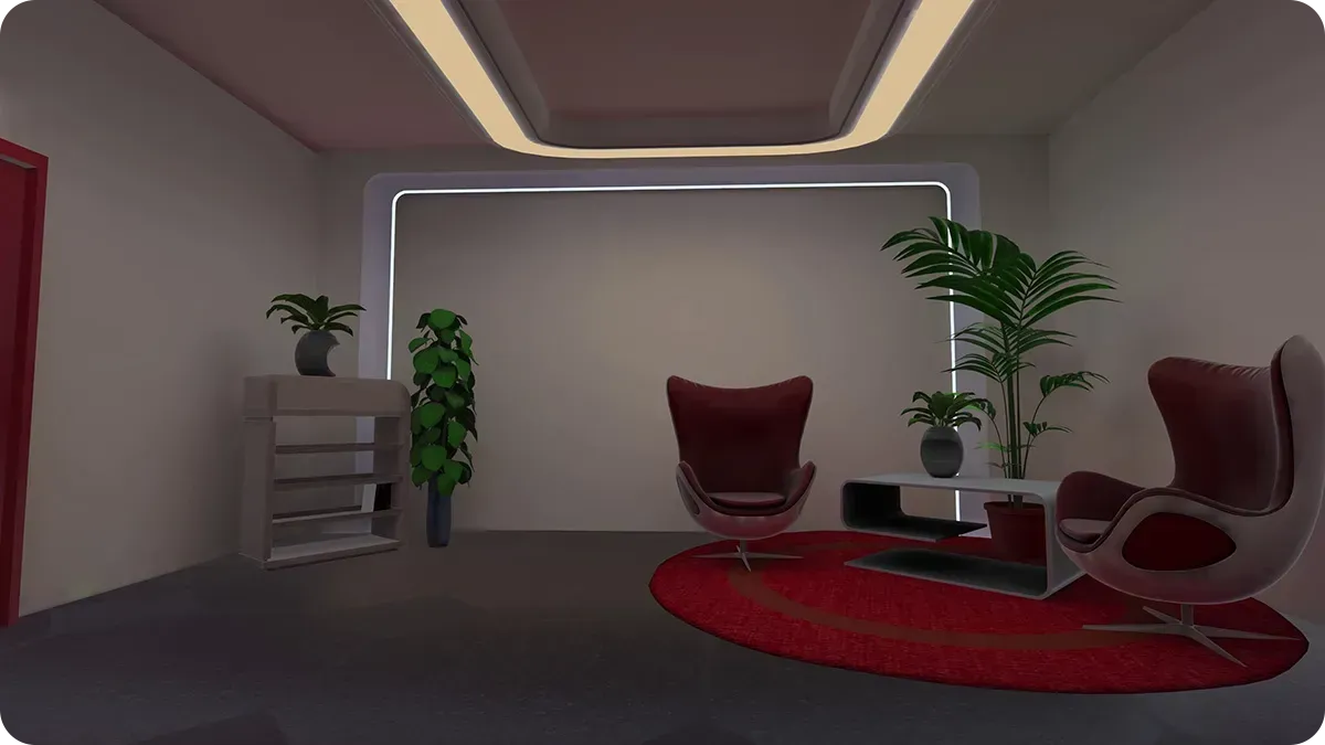 Screenshot of the Standard Apartment with minimalist and clean design in the RFOX VALT metaverse