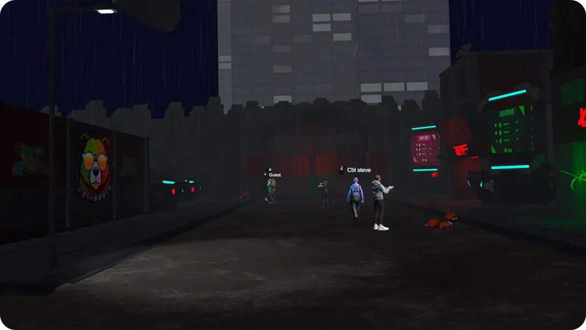 Screenshot of CitiXens and exploring the area of the Second City as one of the Districts of the RFOX VALT metaverse