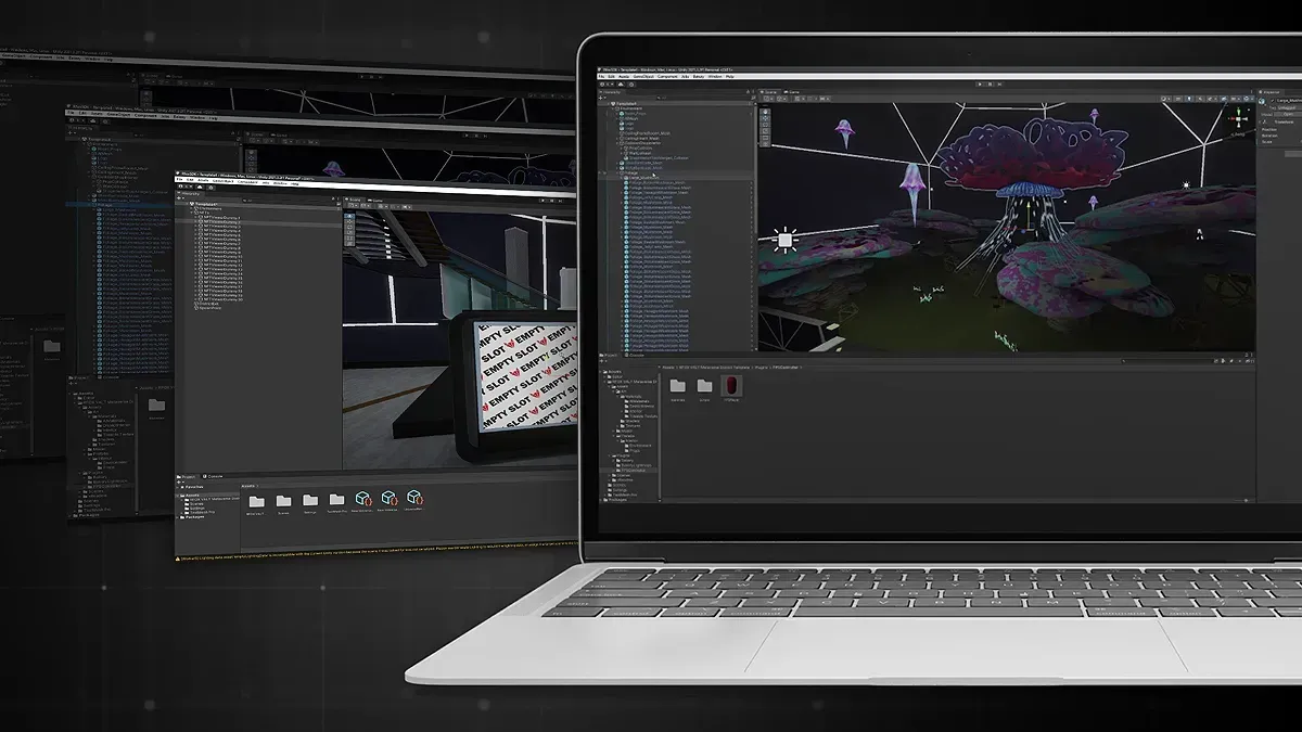 Screenshot of the Unity SDK interface showing on how to design the District of the RFOX VALT metaverse