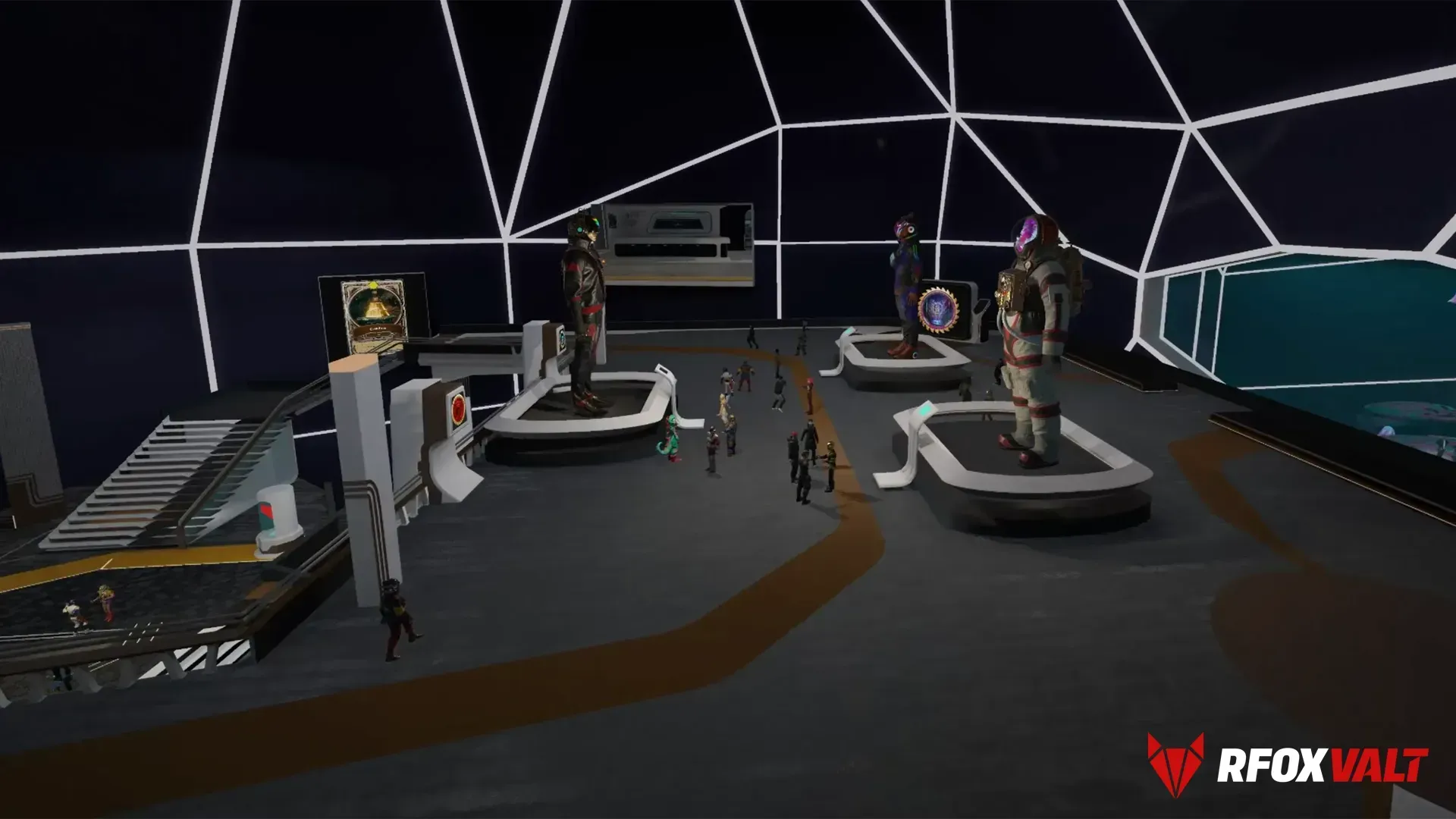 OG CitiXens avatar exhibition in a District of the RFOX VALT metaverse