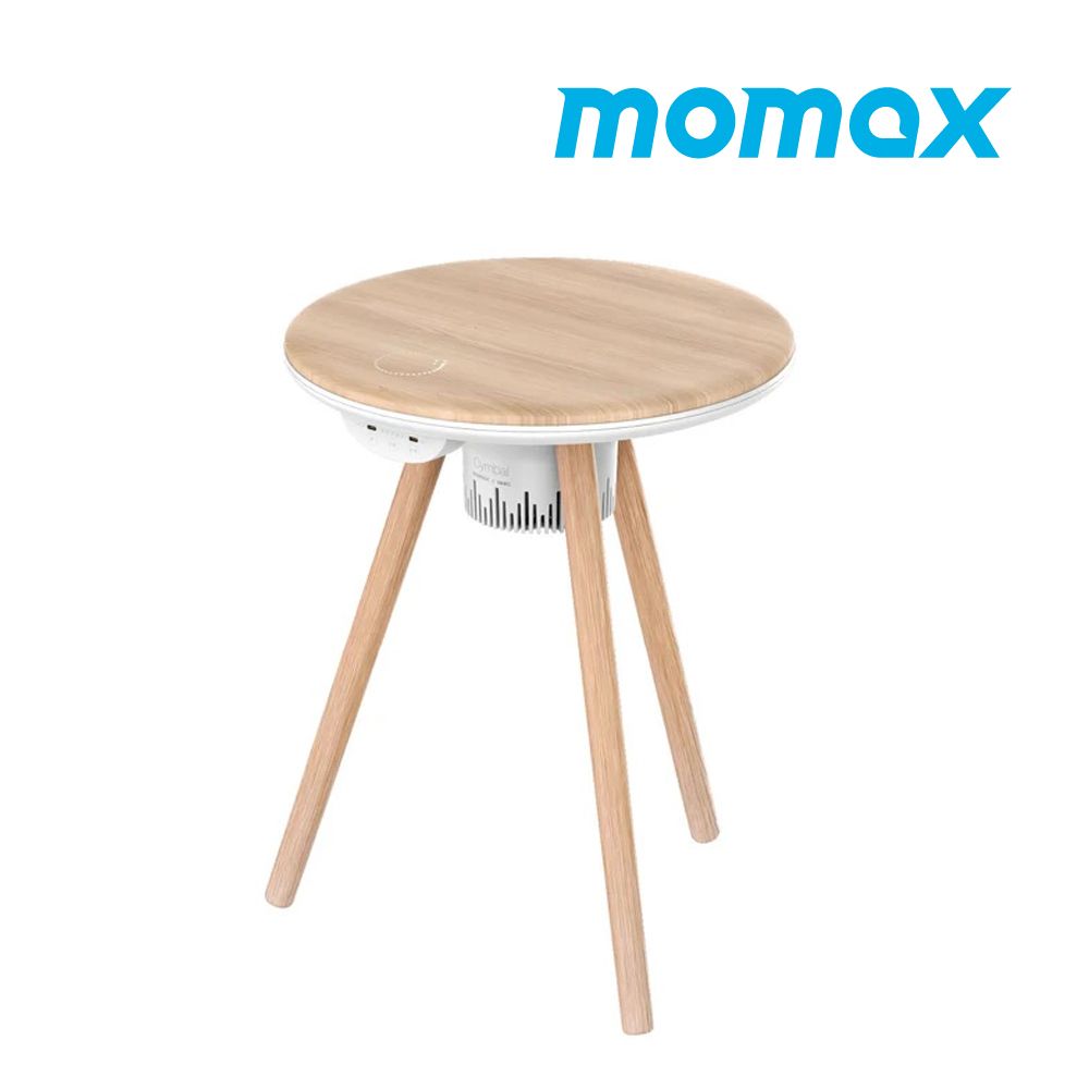 Momax Cymbal 聲光美學咖啡桌-棕(QC7TW)茶几 小桌子 邊桌 藍牙音箱 無線播放音樂 四合一智能桌  無線喇叭 氣氛桌