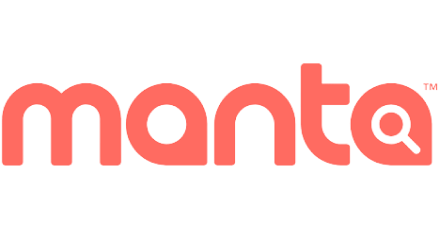 A red logo for manta on a white background