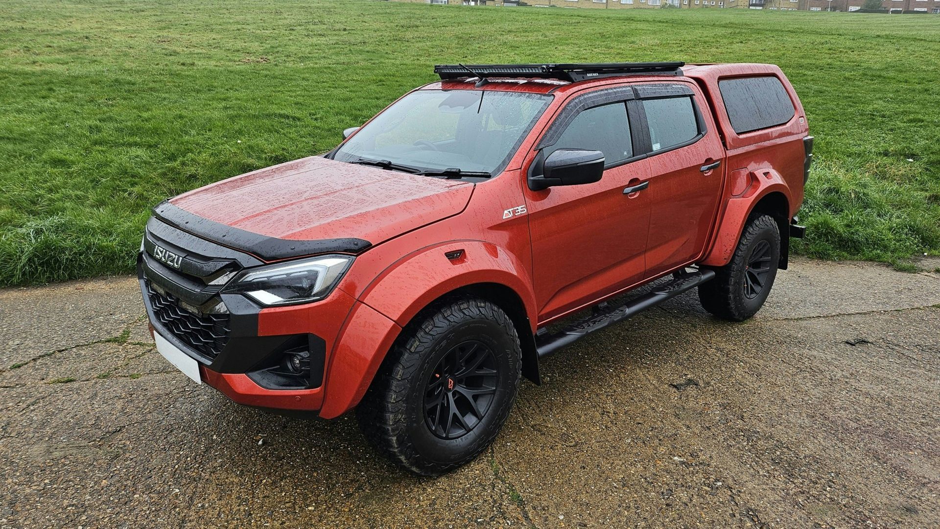 Work truck with ladder rack