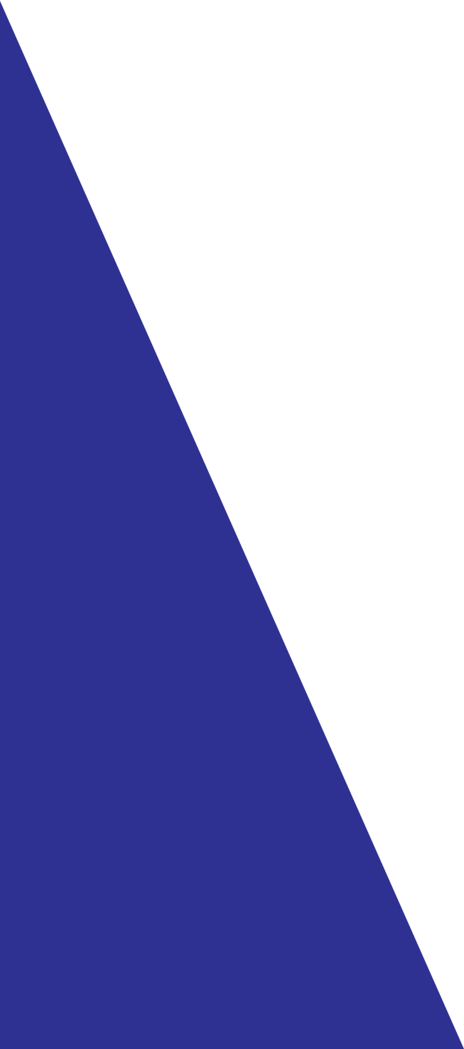 A blue and white triangle on a white background.