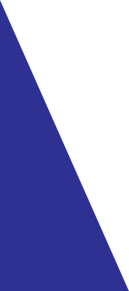 A blue and white triangle on a white background.